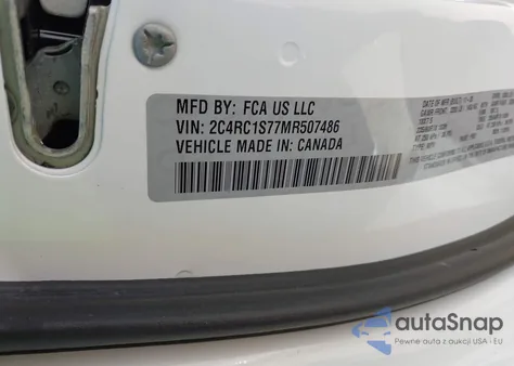 2021 Chrysler Pacifica Hybrid Limited z USA, uszkodzony, nr VIN 2C4RC1S77MR507486